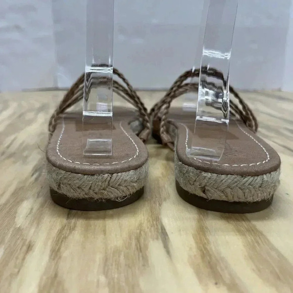 Madewell Size 7.5 Women's Tan Espadrille strappy Slip On Comfort Sandal Beachy - Picture 5 of 9